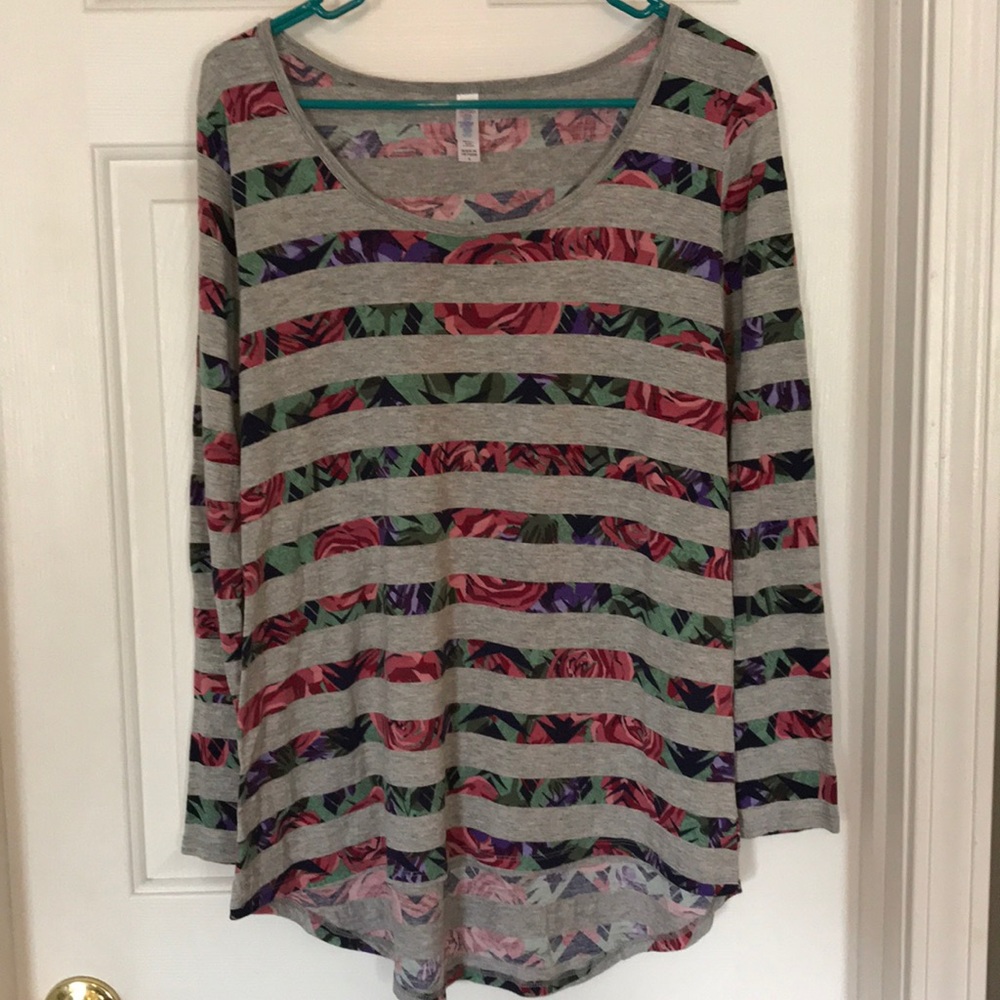 Floral striped LuLaRoe Lynnae